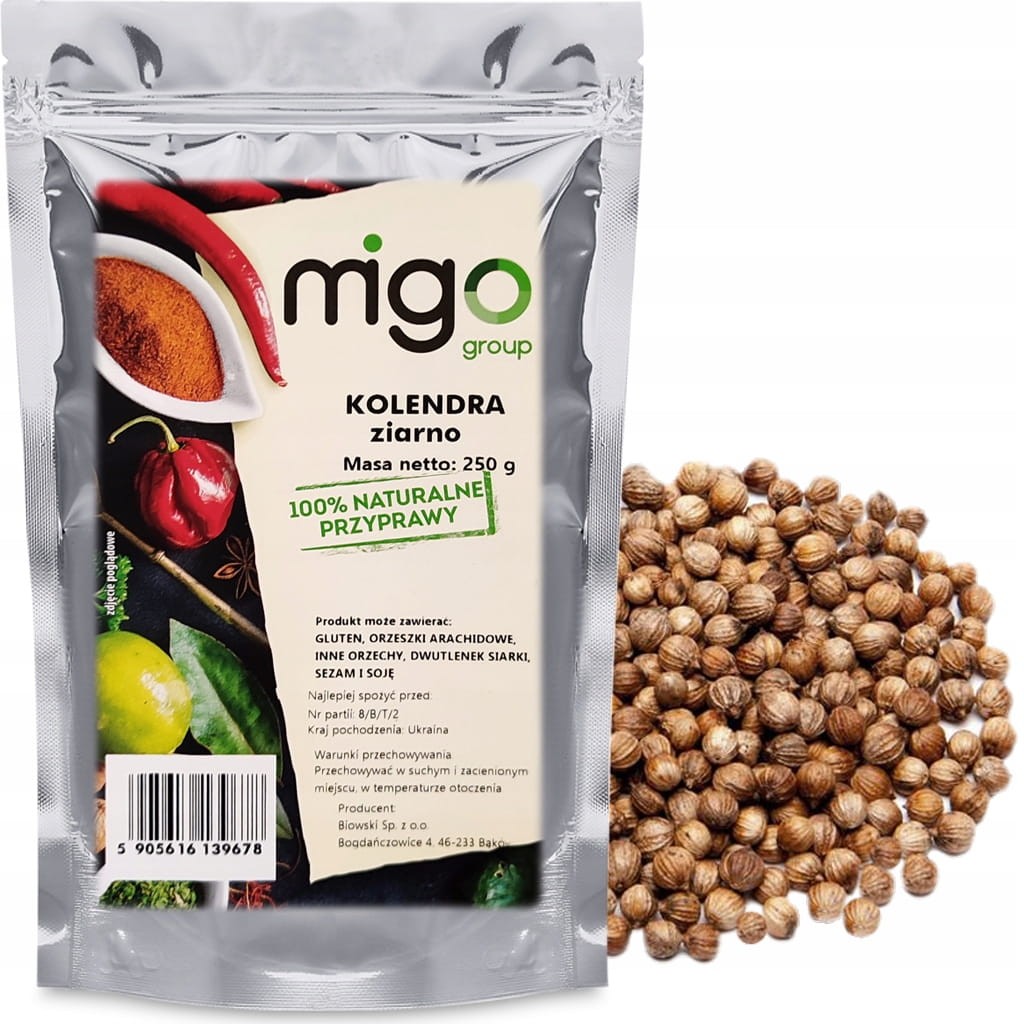 Kolendra ziarno przyprawa 250g - MIGogroup