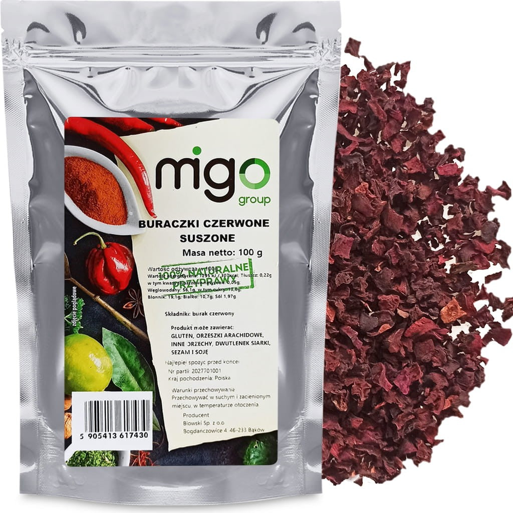 Buraczki czerwone, suszone, do barszczu - 100g - MIGogroup