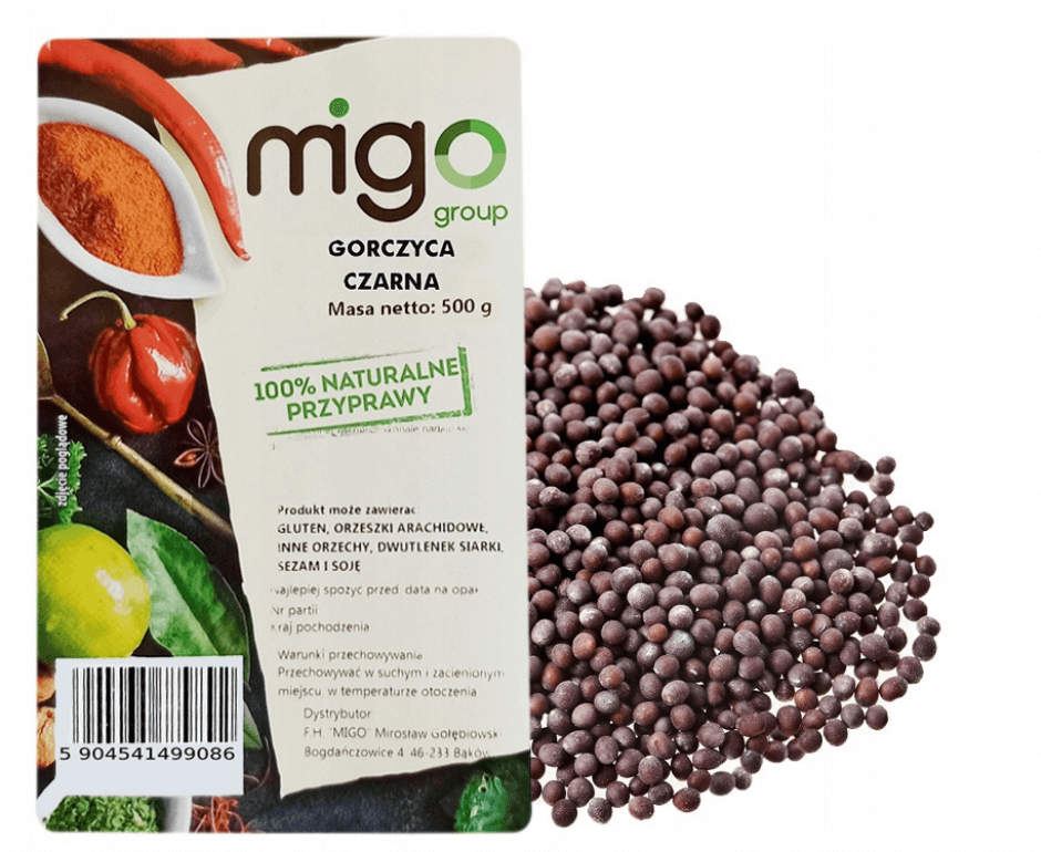 Gorczyca czarna ziarno 500g - MIGogroup
