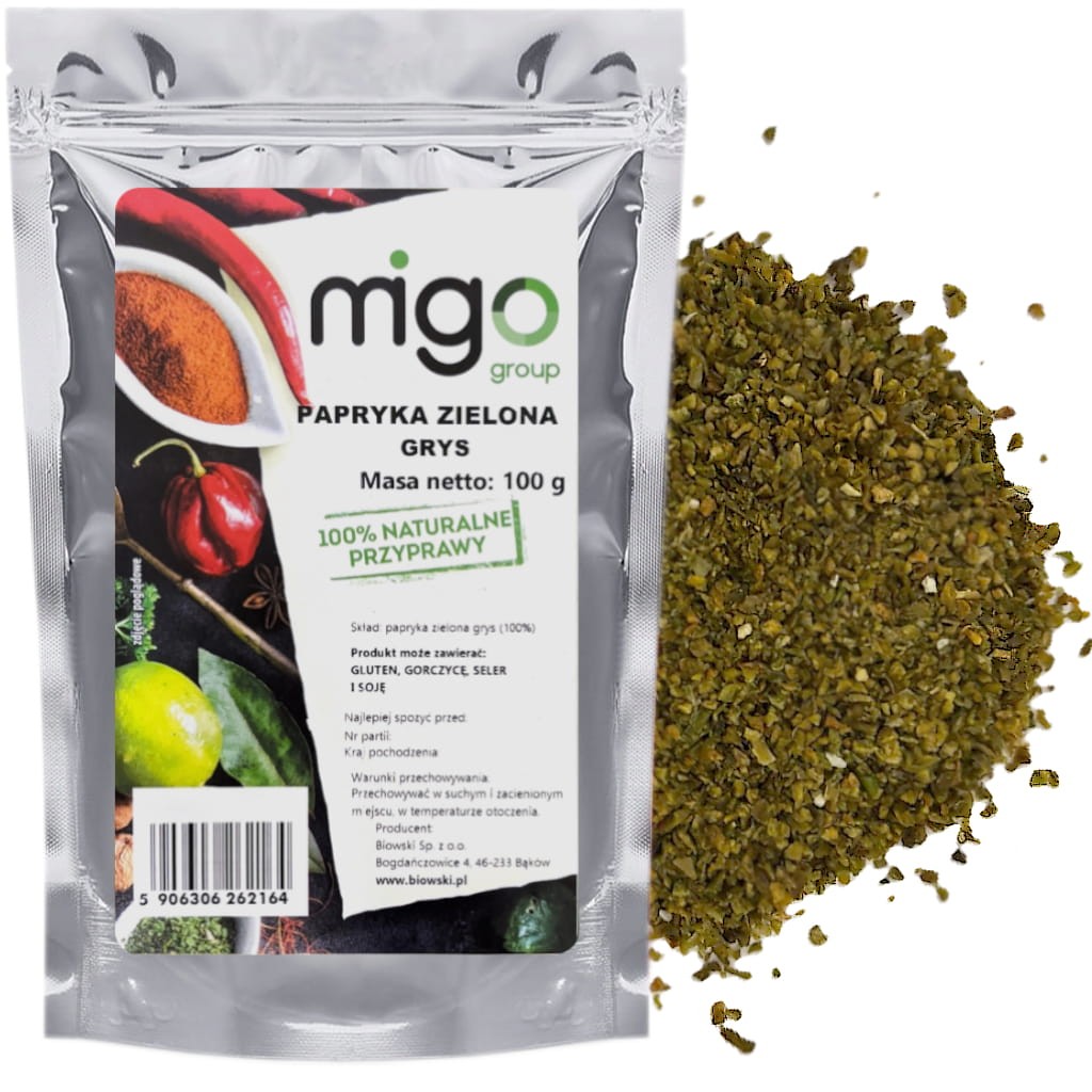 Papryka zielona grys 100g - MIGOgroup