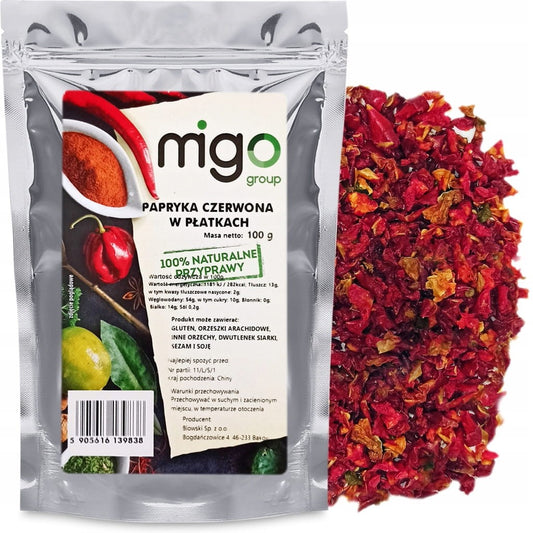 Papryka Czerwona w PŁATKACH - 100g - MIGOgroup