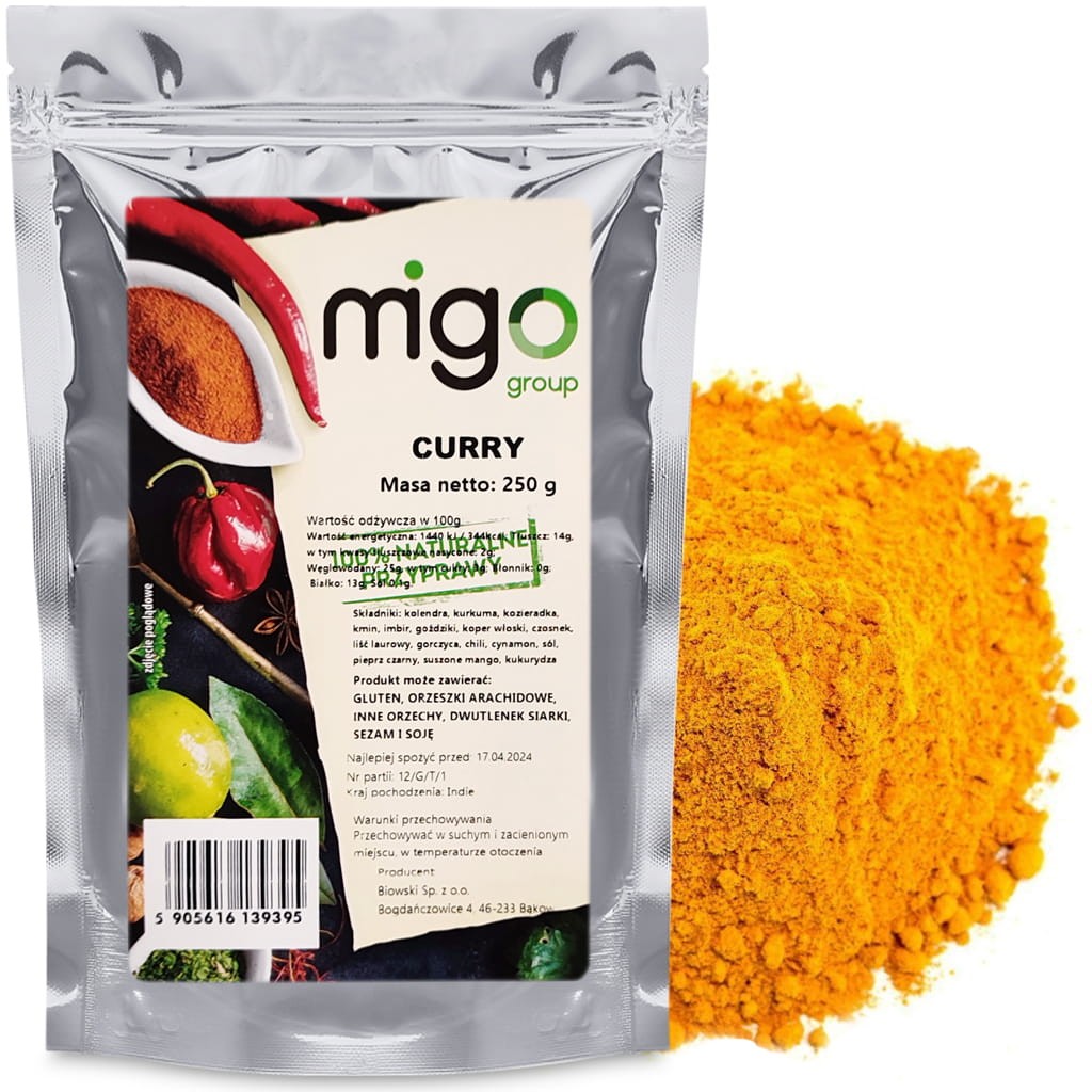 Curry indyjska naturalna 250g  - MIGogroup