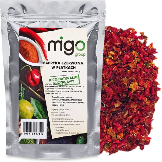 Papryka Czerwona w PŁATKACH - 250g - MIGOgroup