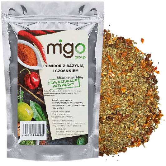 Pomidory z Bazylią i Czosnkiem - 100g - MIGogroup