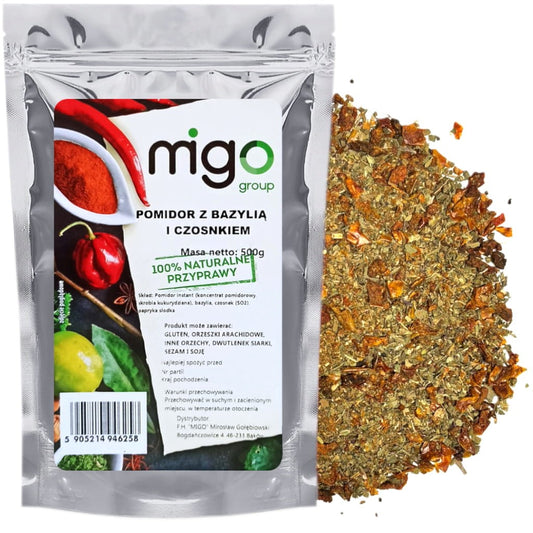 Pomidory z Bazylią i Czosnkiem - 500g - MIGogroup